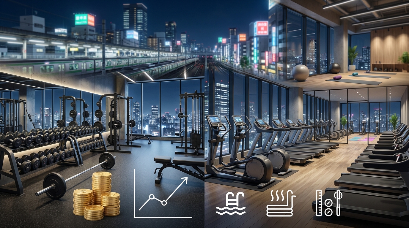【比較表】鶯谷周辺の24時間ジムを料金・設備で比較